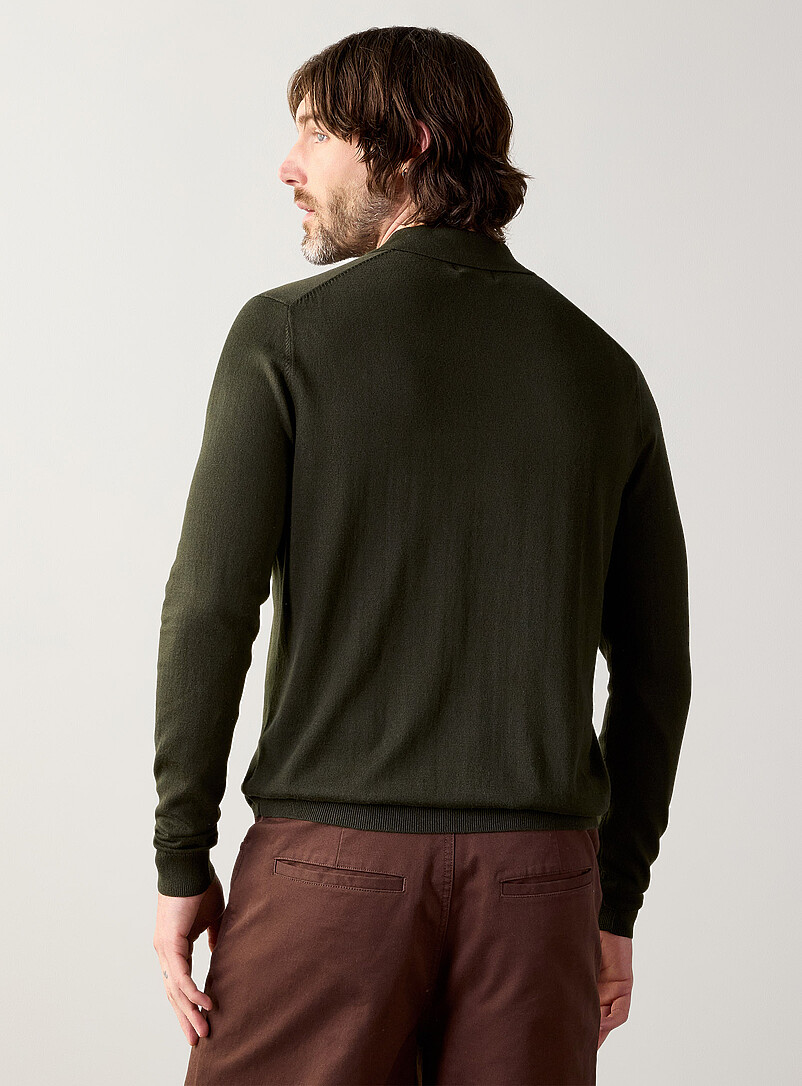Le 31 Ecru/Linen Modal knit polo for men