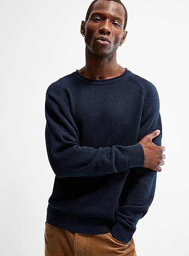 Rolled crew-neck sweater