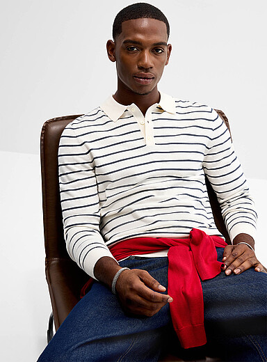 Le polo tricot rayure nautique