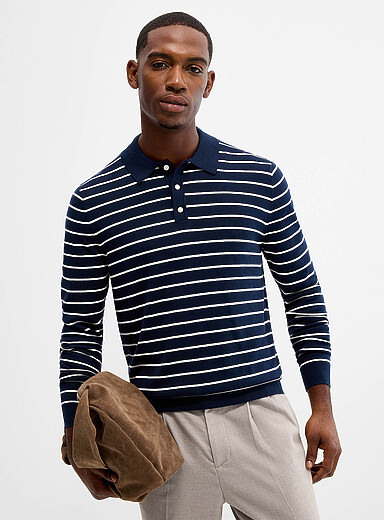 Le polo tricot rayure nautique
