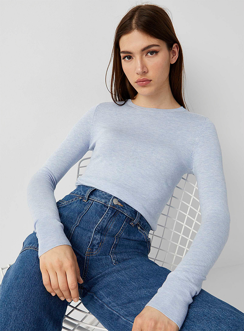 Twik Blue Basic crew-neck sweater for women