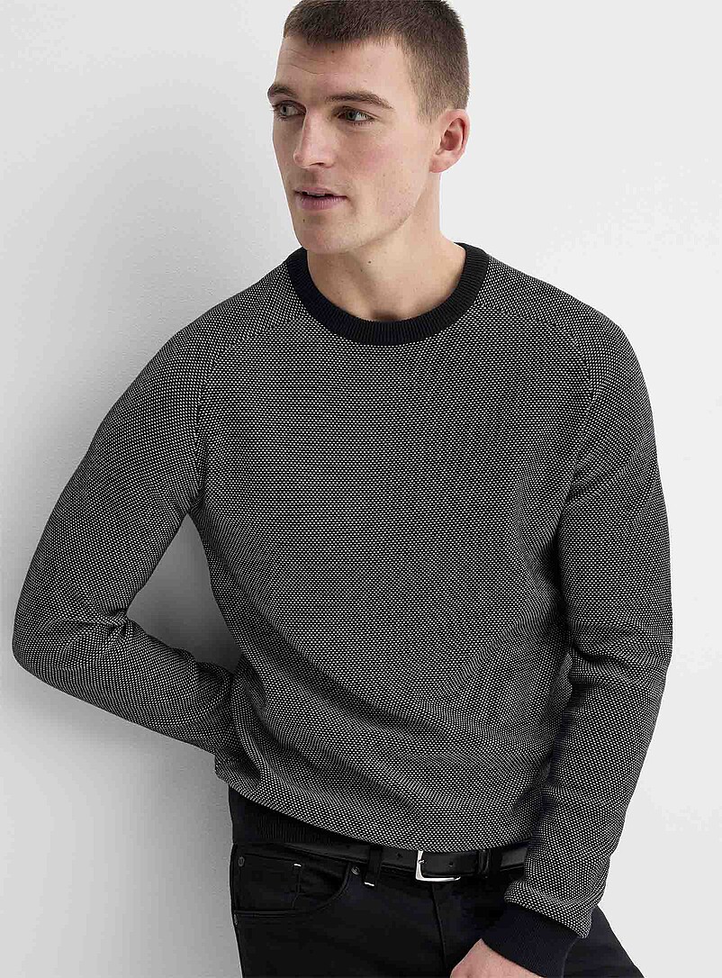 Piqué jacquard sweater product image (primary)