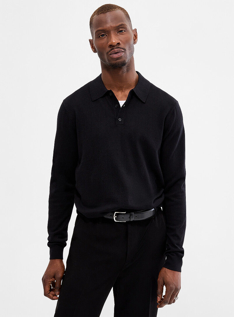 Modal-Blend Polo Sweater
