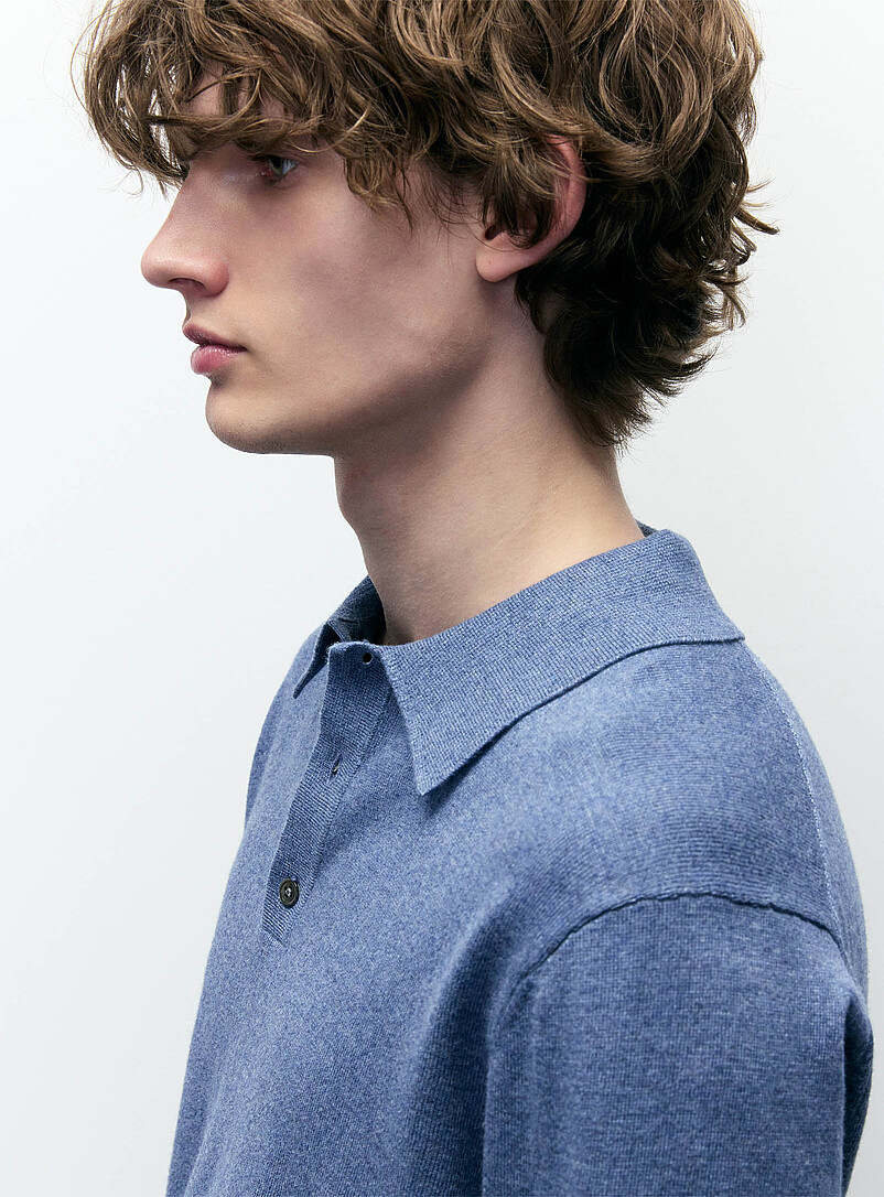 Modal-blend polo sweater product image 2