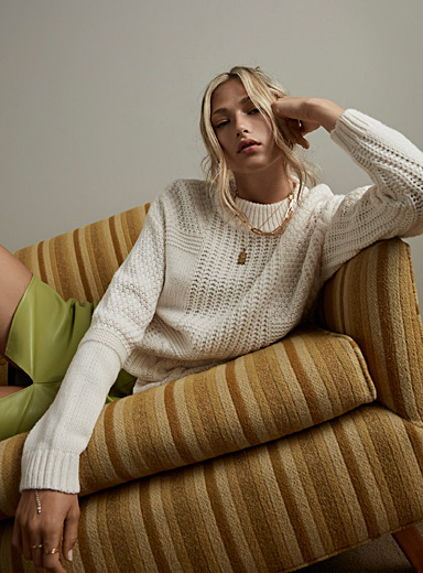 Mixed knit sweater | Twik | Shop Women 