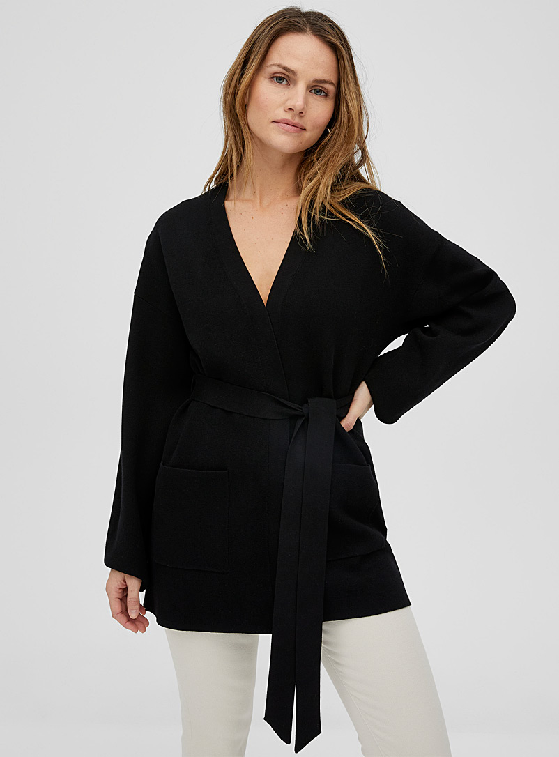 Tie-belt wrap cardigan | Contemporaine 