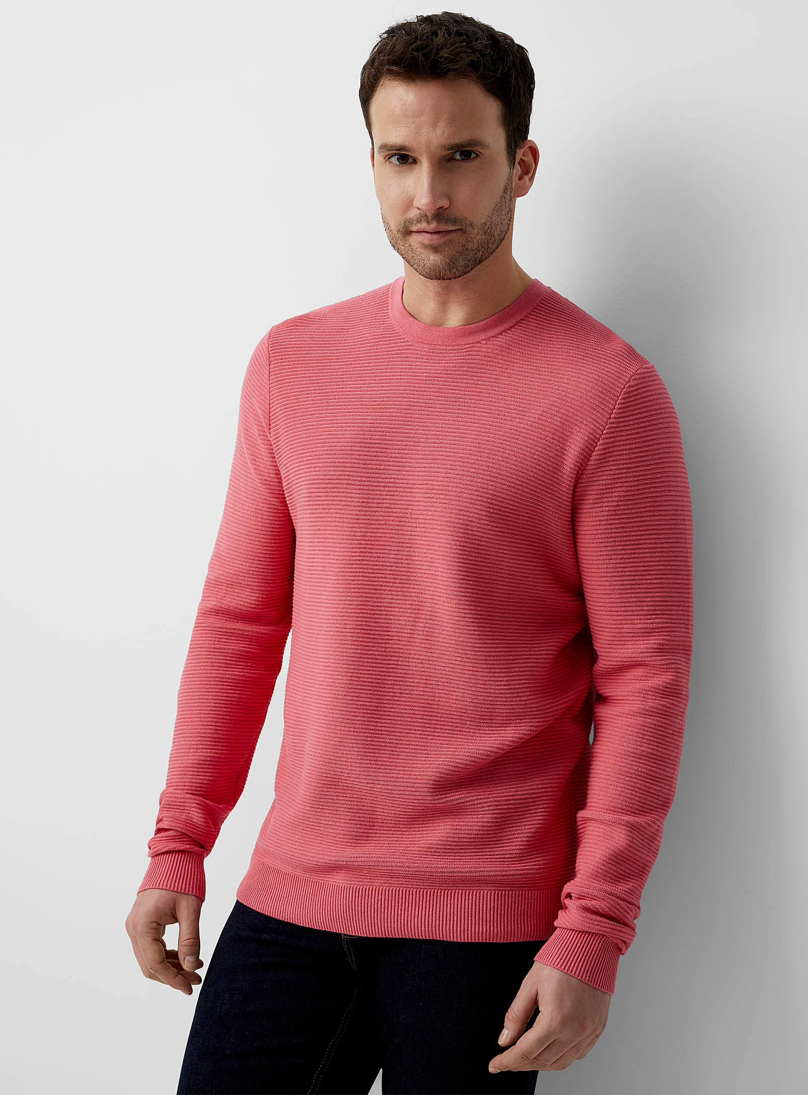 Le 31 Ottoman Stripe Sweater In Pink
