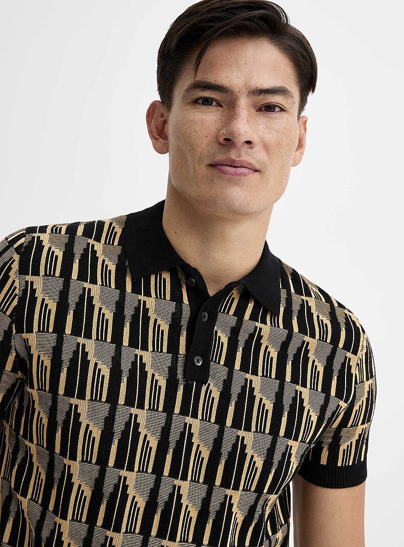 Retro jacquard polo product image 2