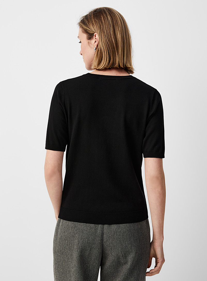 Short-sleeve fine-knit sweater product image 2