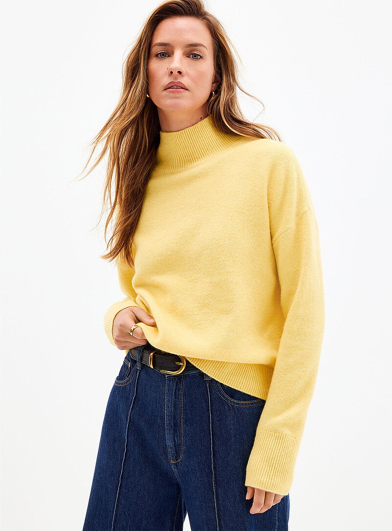Loose mock-neck sweater product image (primary)
