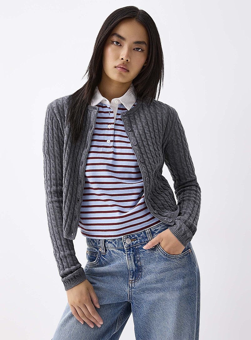 Mini-Cable Cropped Cardigan