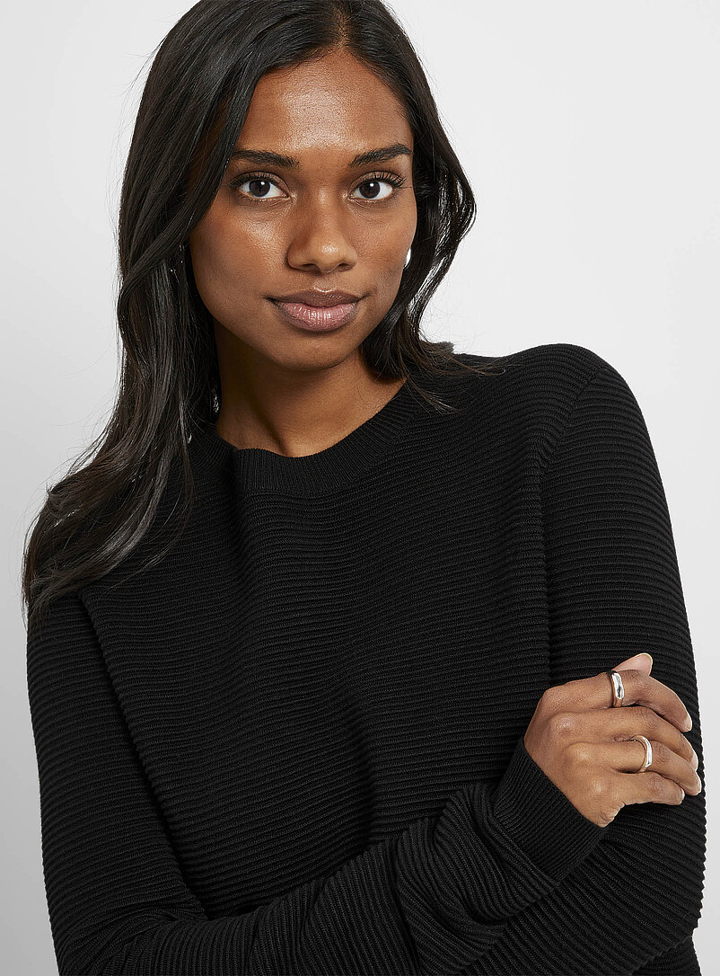 Fine ottoman-knit crew-neck sweater product image 2