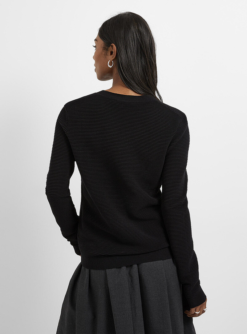 Fine ottoman-knit crew-neck sweater product image 3