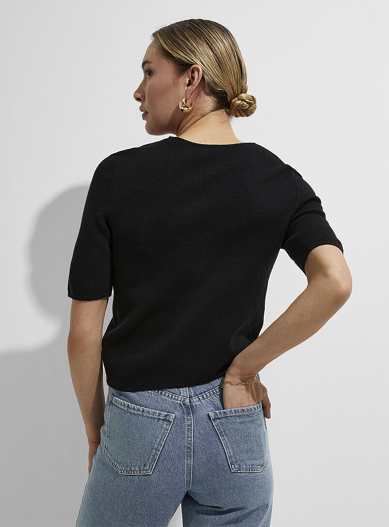 Golden buttons short-sleeve cropped cardigan product image 2