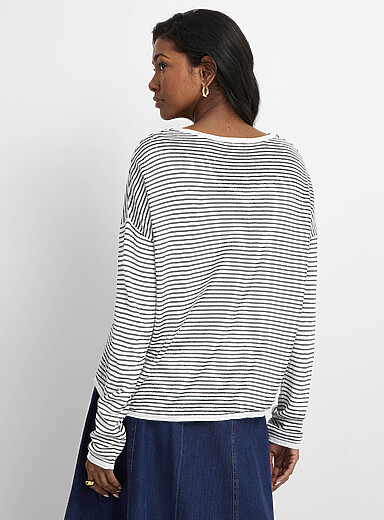 Reprocessed linen striped sweater product image 4