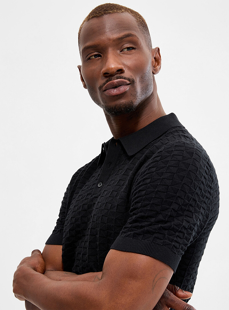 Embossed jacquard polo product image 2