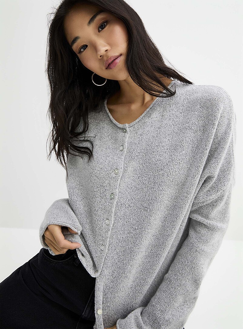 Roll-edge cardigan product image (primary)