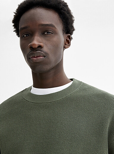 Loose waffle-knit sweater