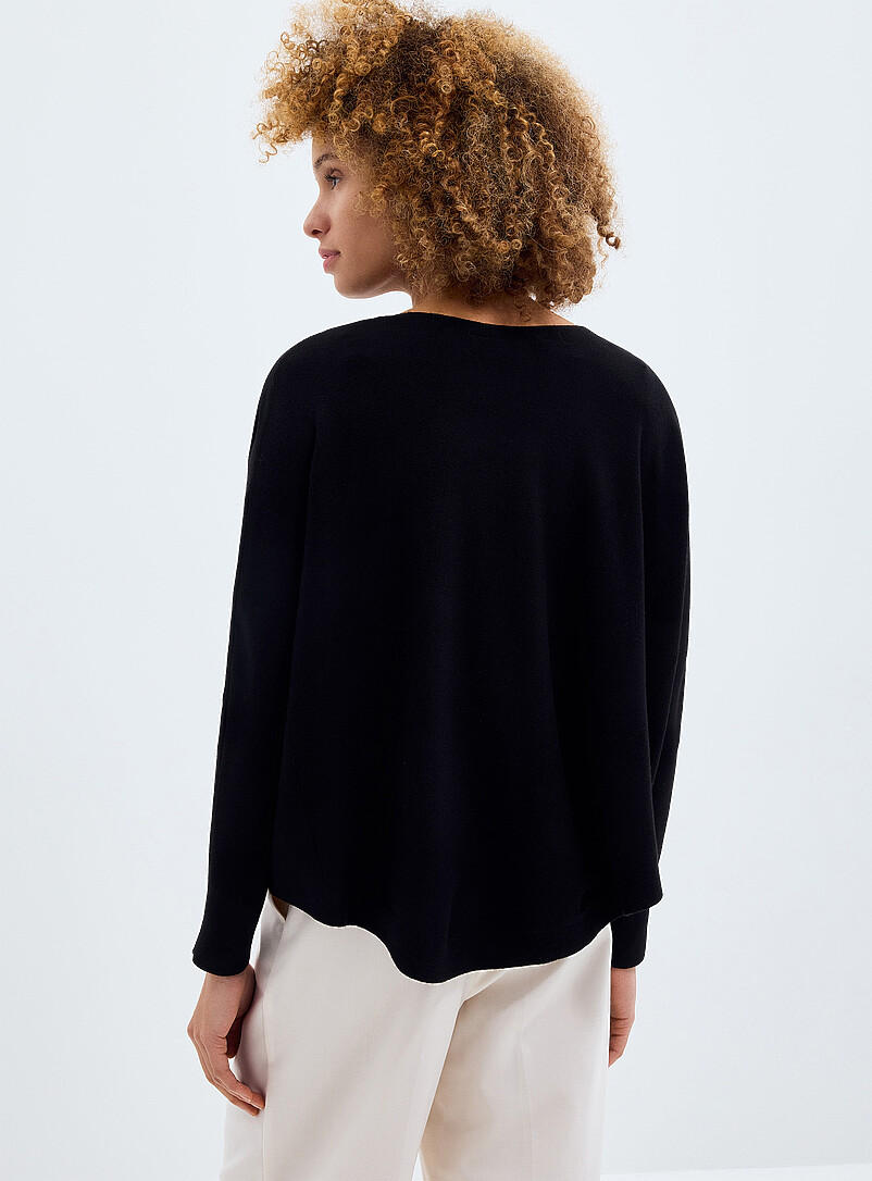 Fine knit oversized boxy-fit boat-neck sweater product image 2