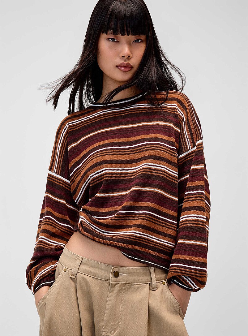 Mixed stripes cotton sweater product image (primary)
