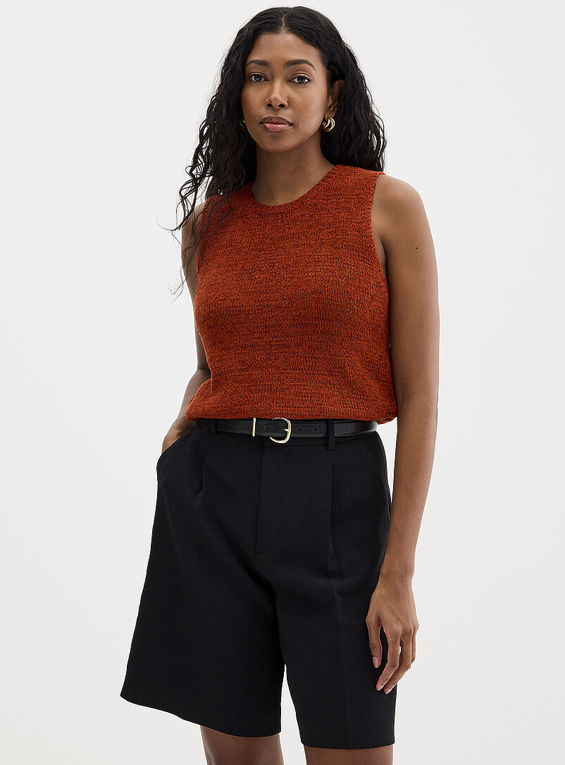 Lustrous ribbon-knit sweater vest product image 2