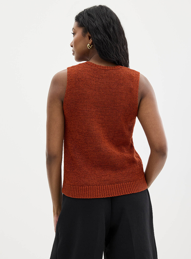 Lustrous ribbon-knit sweater vest product image 3
