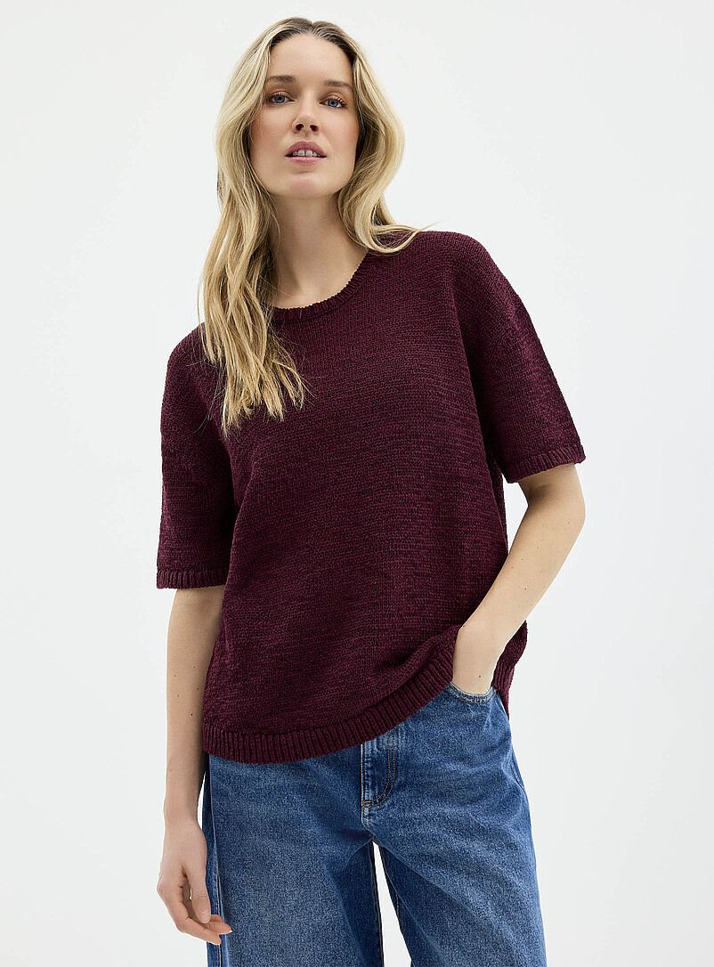Ribbon-Knit Loose Sweater