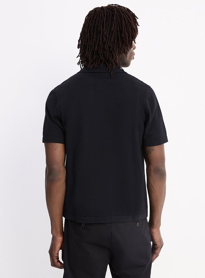 Flat-ribbed polo-collar cardigan product image 2