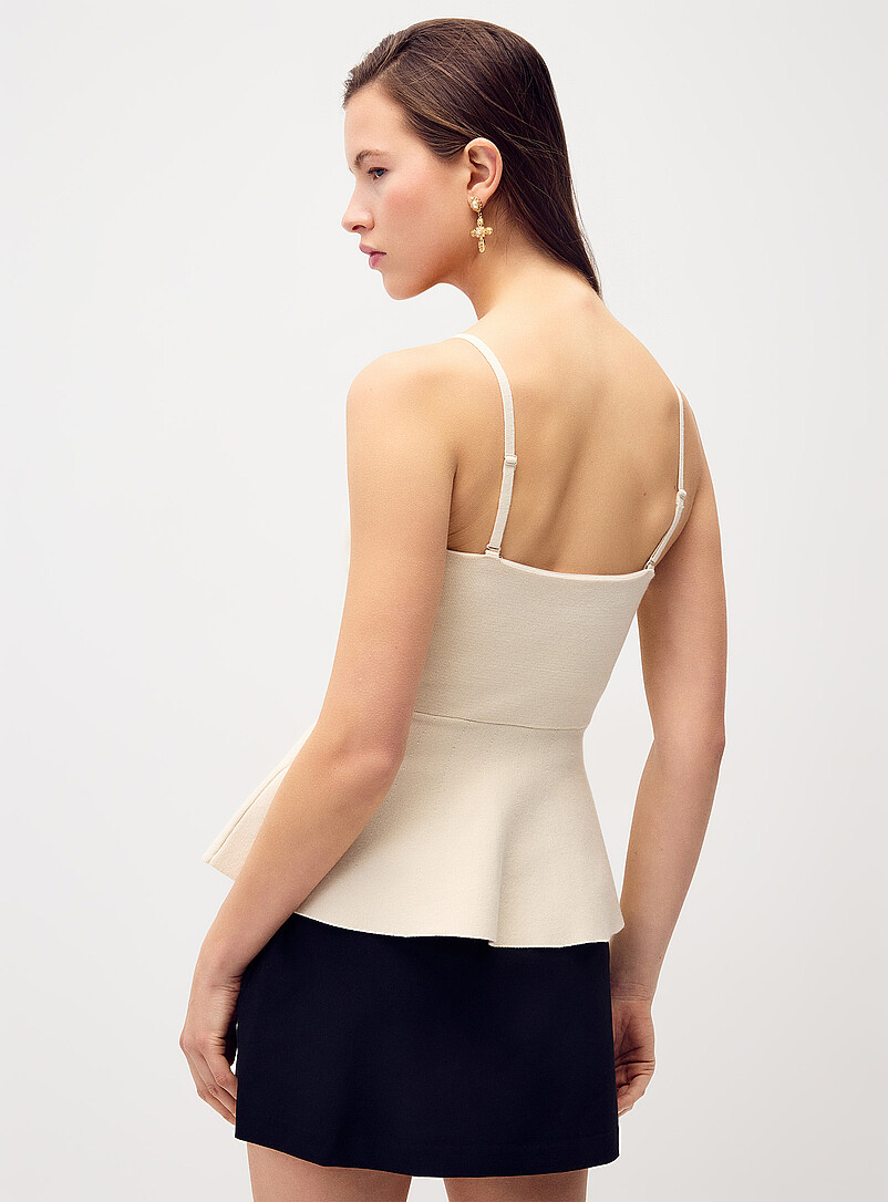 Thin-knit peplum cami product image 3