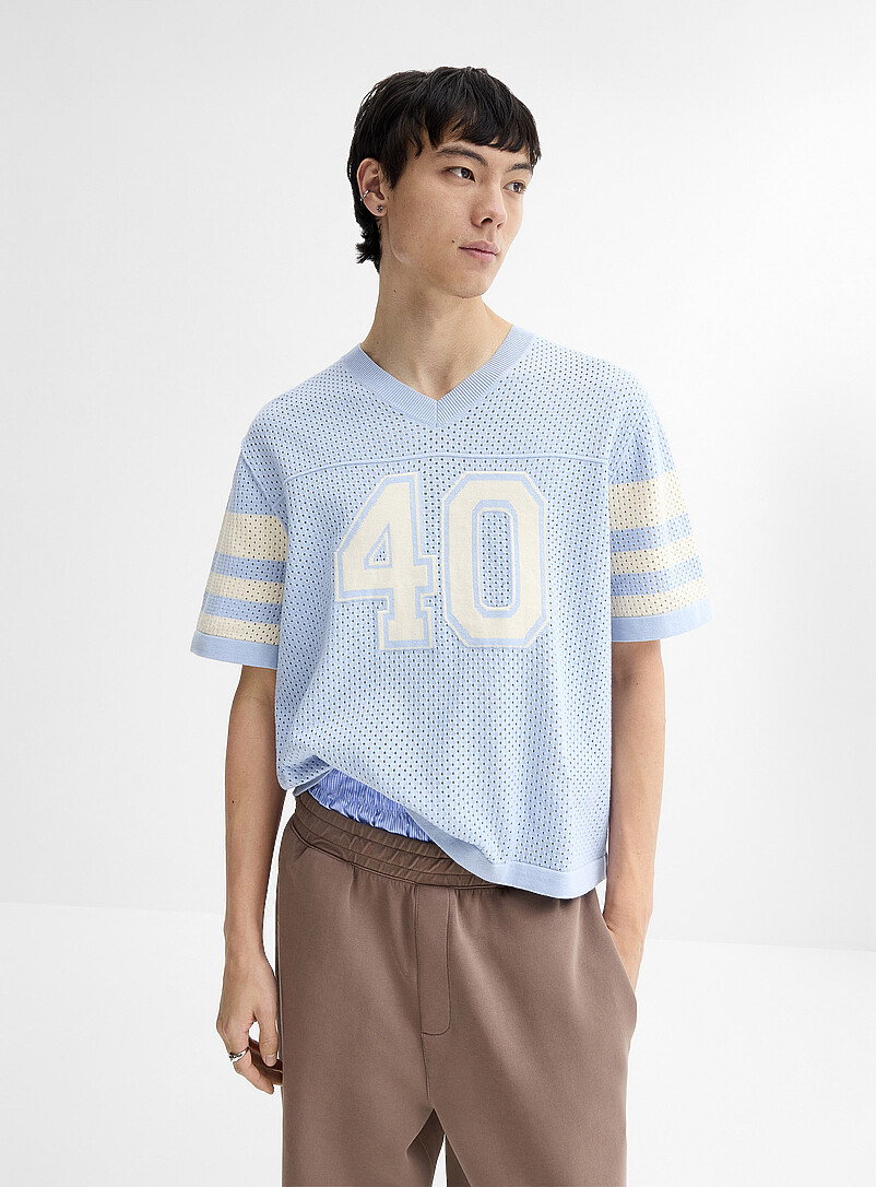 Perforated knit team sweater product image 2