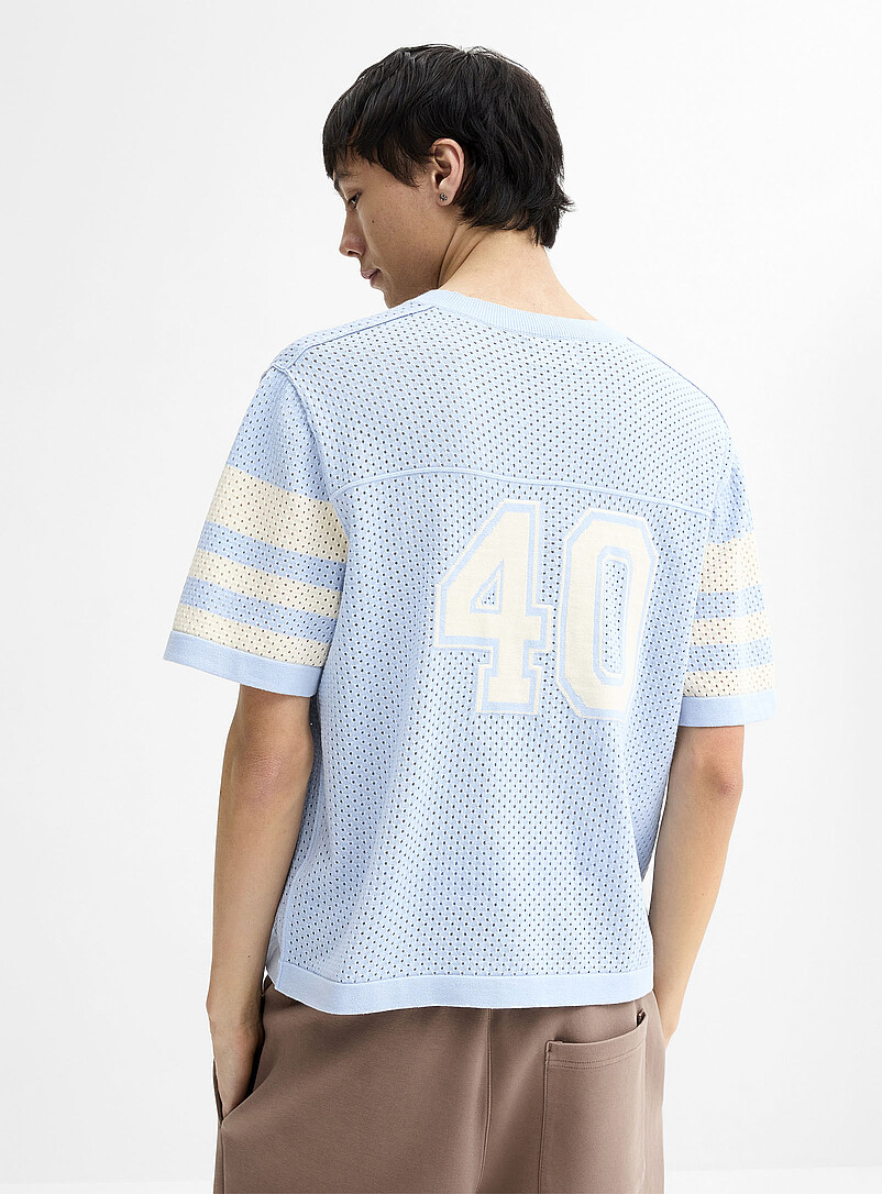 Perforated knit team sweater product image 3