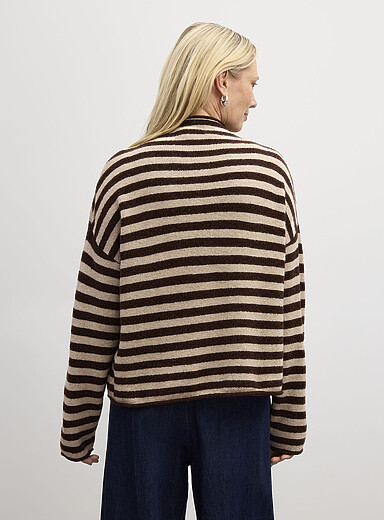 Striped funnel neck cardigan product image 4