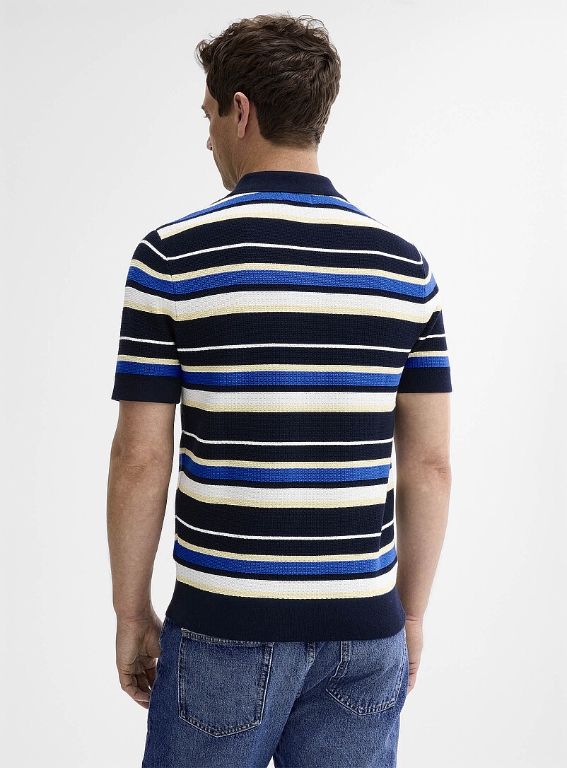 Striped textured knit polo product image 2