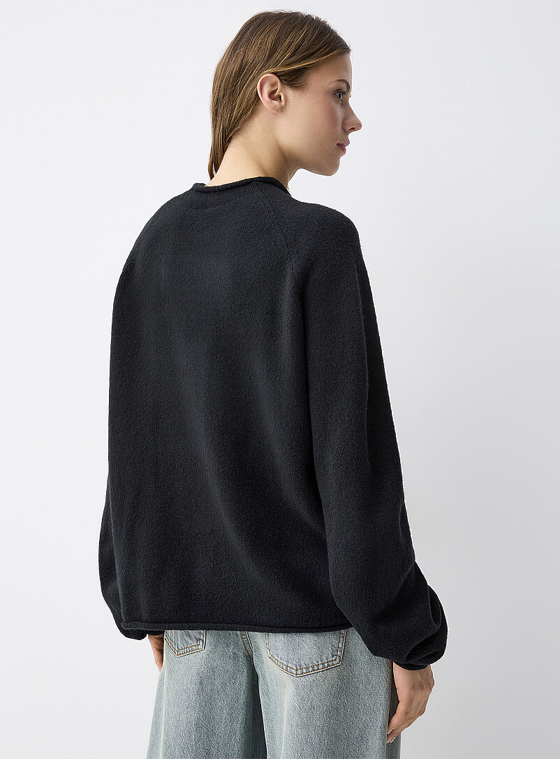 Rolled hem bouclé knit sweater product image 3