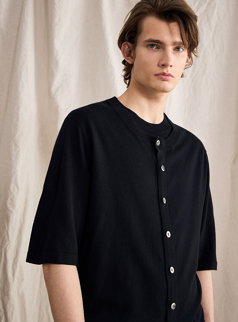 Cashmere-blend short-sleeve cardigan Le 31 Studio capsule product image (primary)