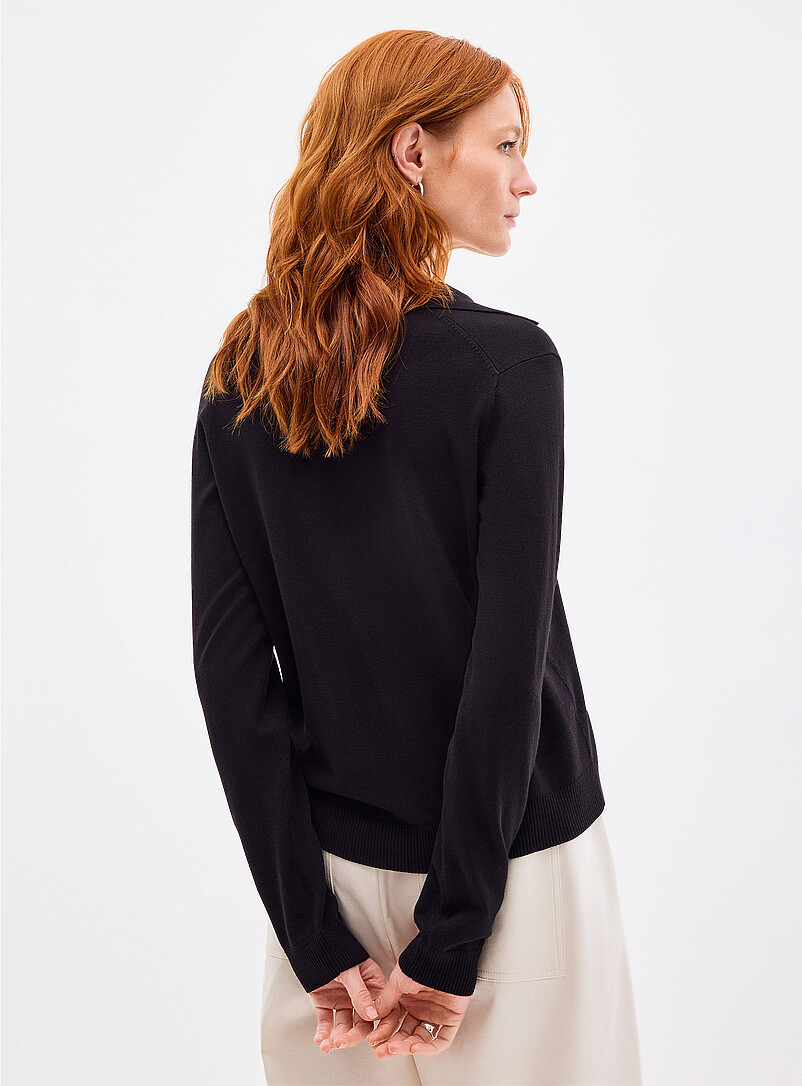 Fine-knit Johnny collar sweater product image 3