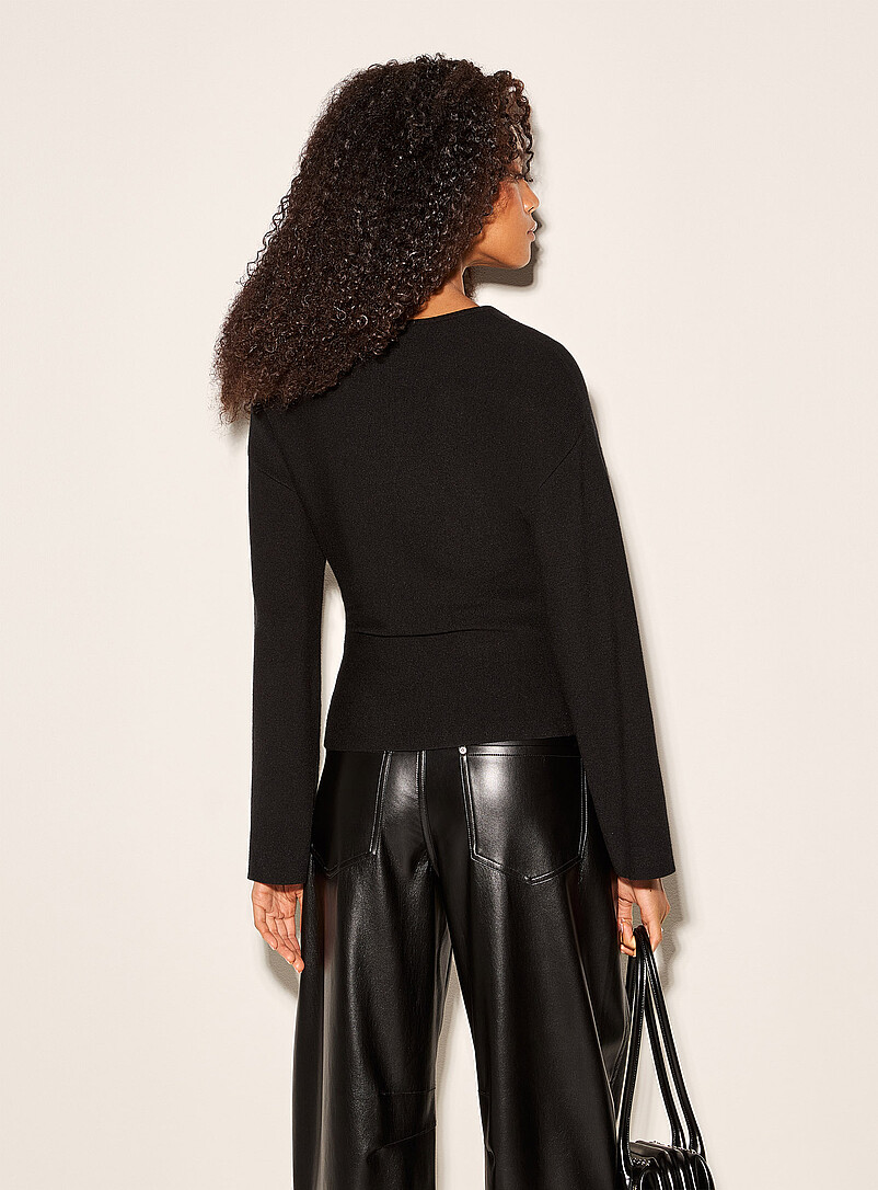 Thick-knit wide-sleeve fitted cardigan product image 3