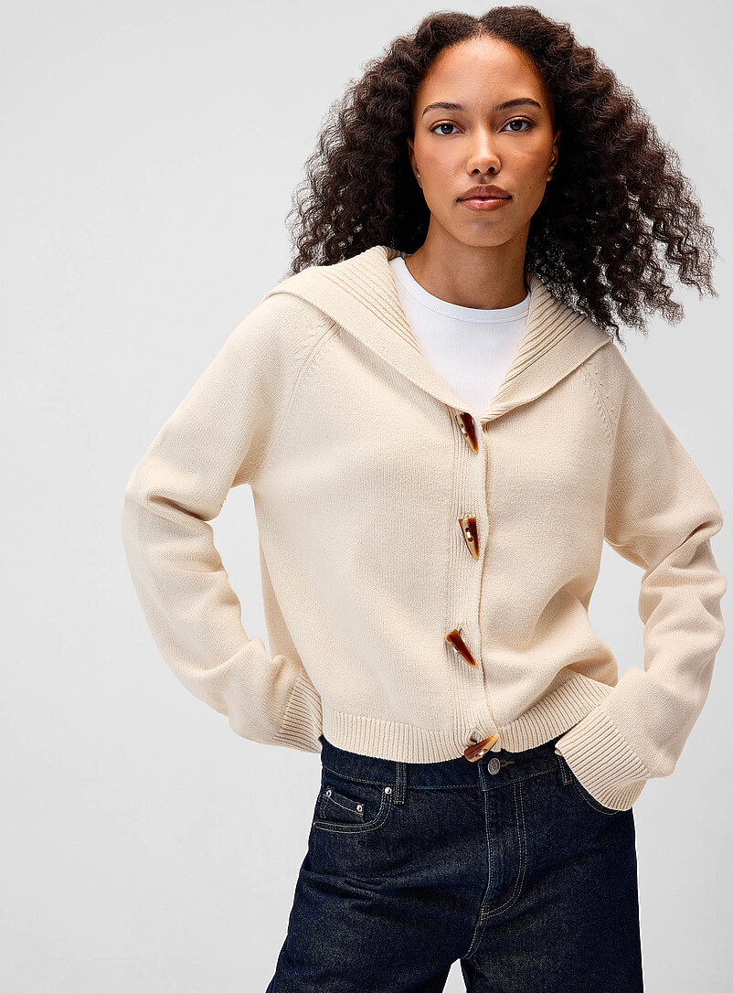Horn buttons sailor collar cardigan product image (primary)