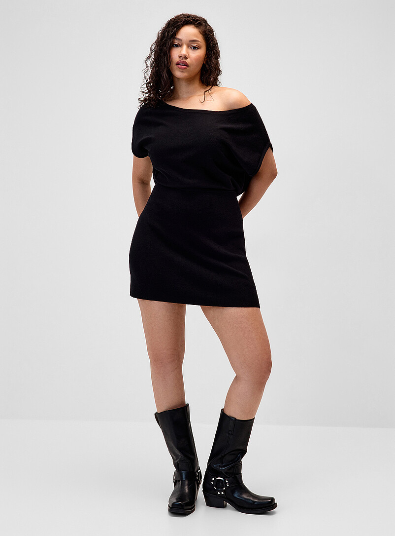 Boat collar knit dress product image (primary)