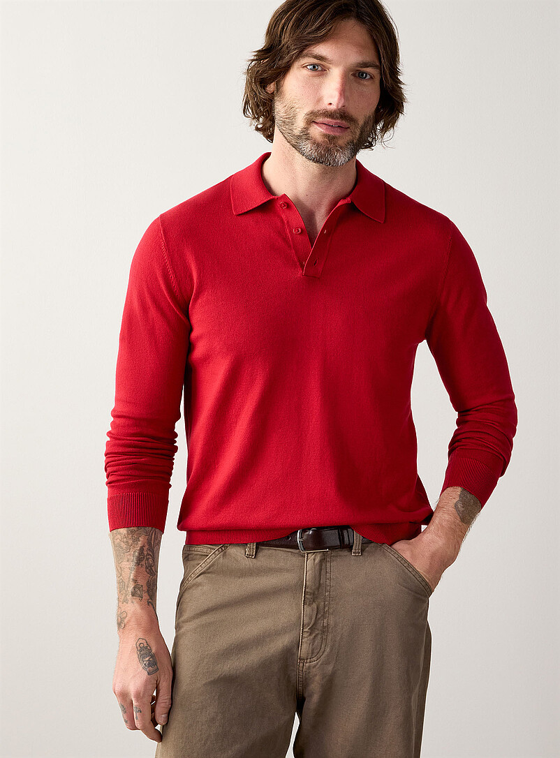 Modal knit polo product image (primary)