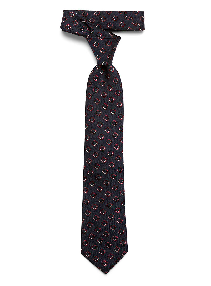 Atkinsons: La cravate carrés 3D Marine pour homme