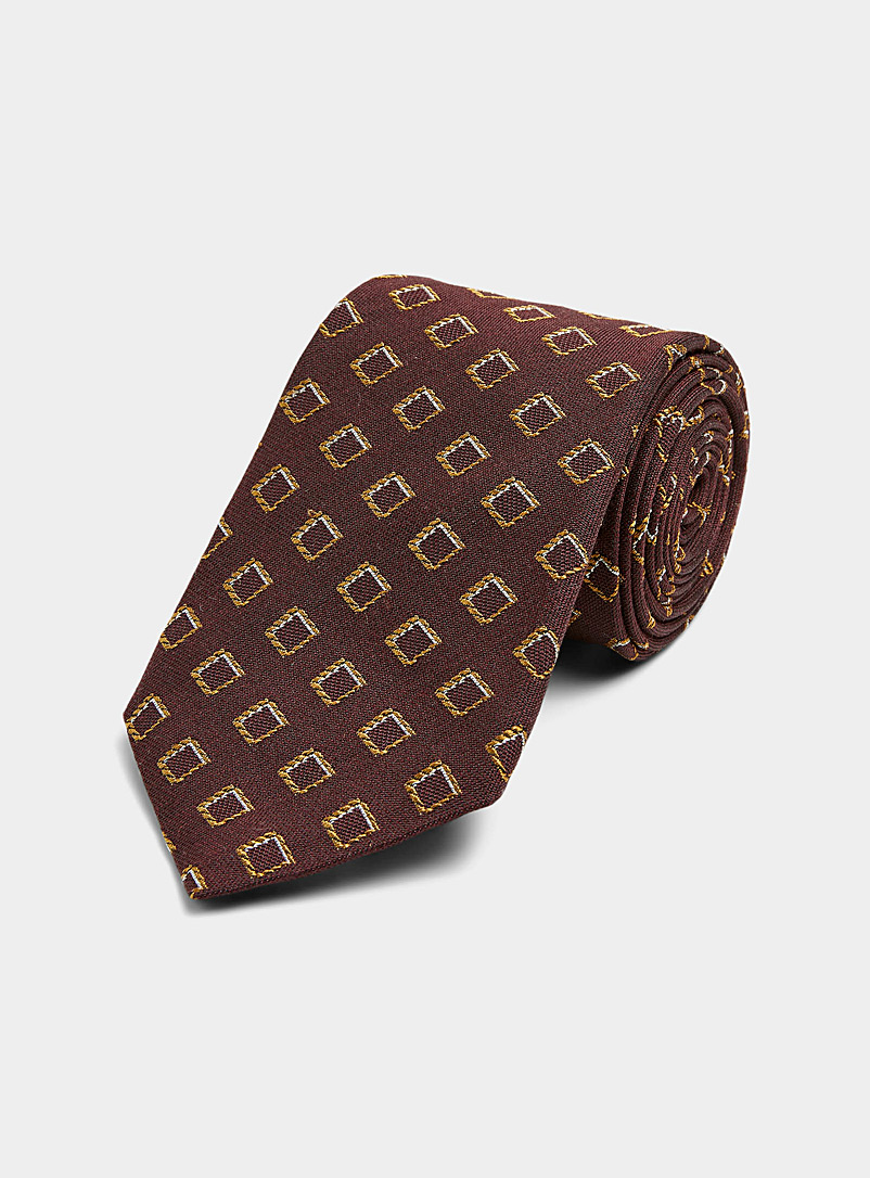 Atkinsons Ruby Red 3D check tie for men