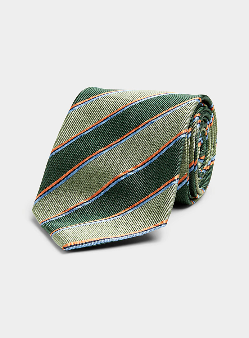 Atkinsons Green Colourful wide-stripe tie for men