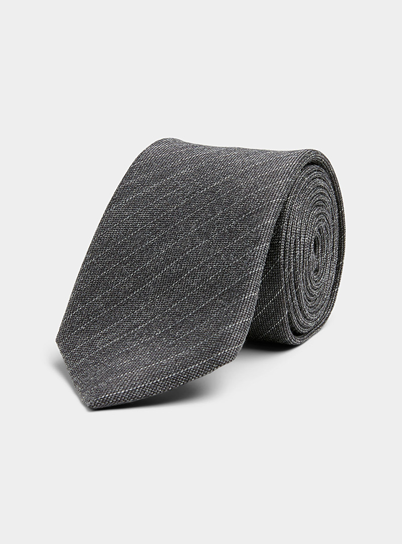Atkinsons Grey Banker-stripe tie for men