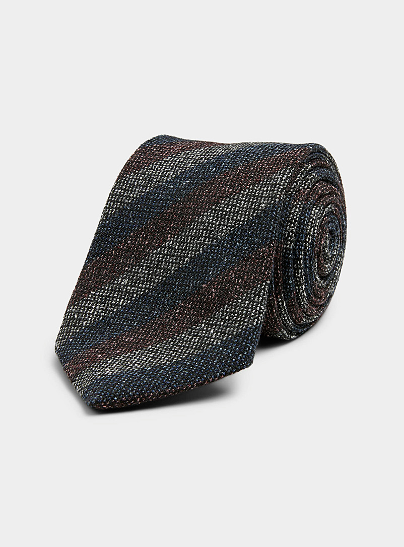 Atkinsons Ruby Red Woven stripe tie for men