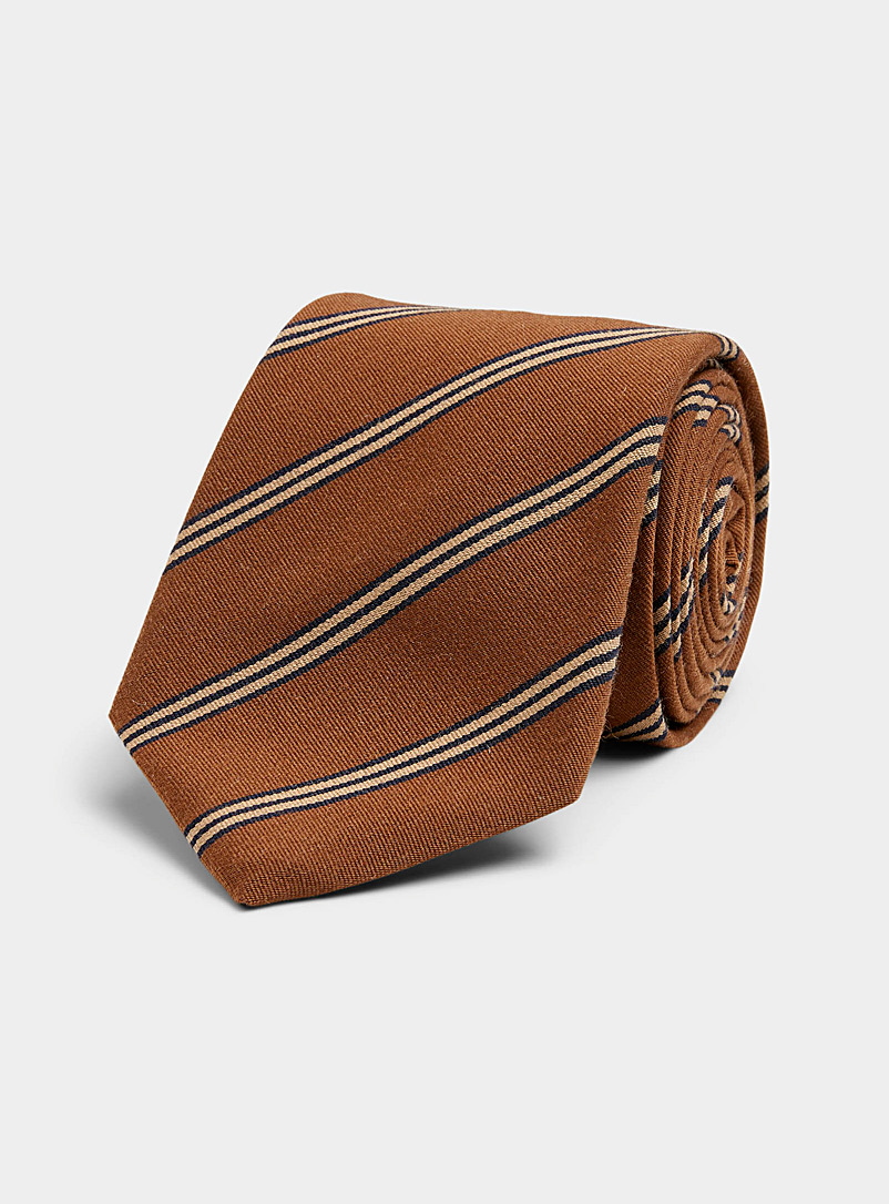 Atkinsons Dark Brown Coffee-coloured stripe tie for men