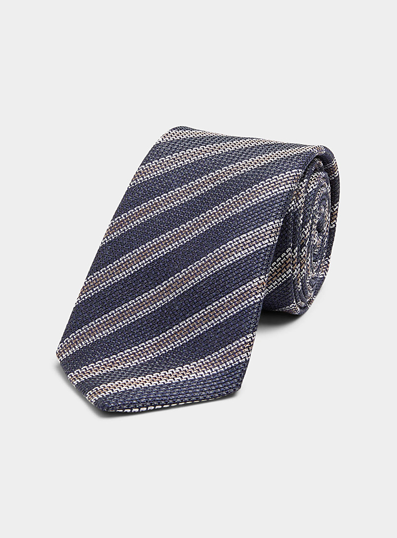 Atkinsons: La cravate rayures chaînes Bleu foncé pour homme