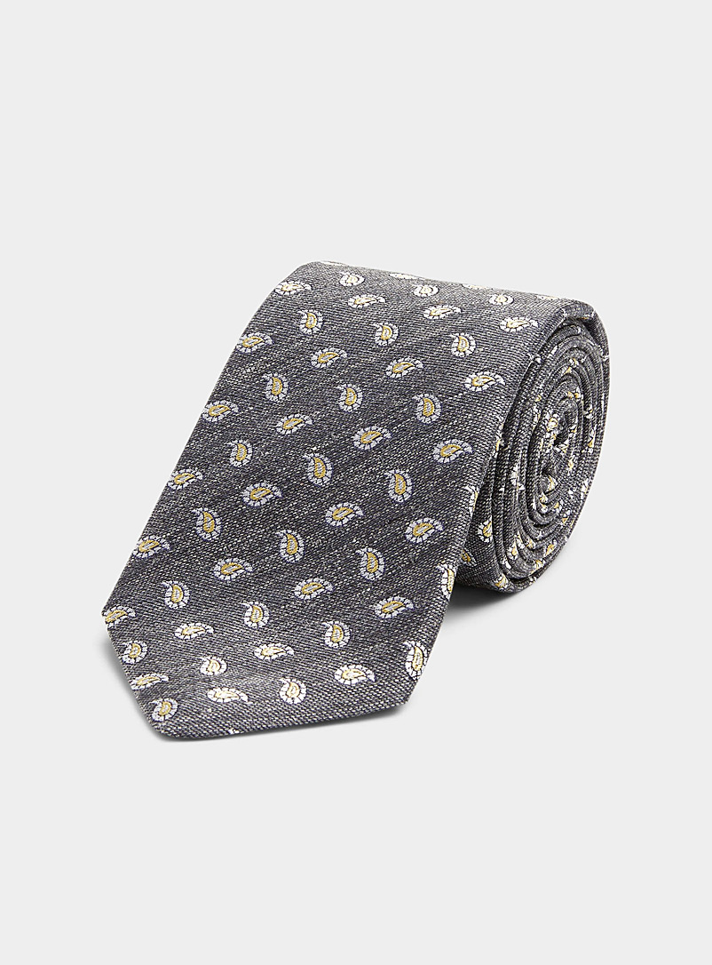 Atkinsons Black Colourful paisley tie for men