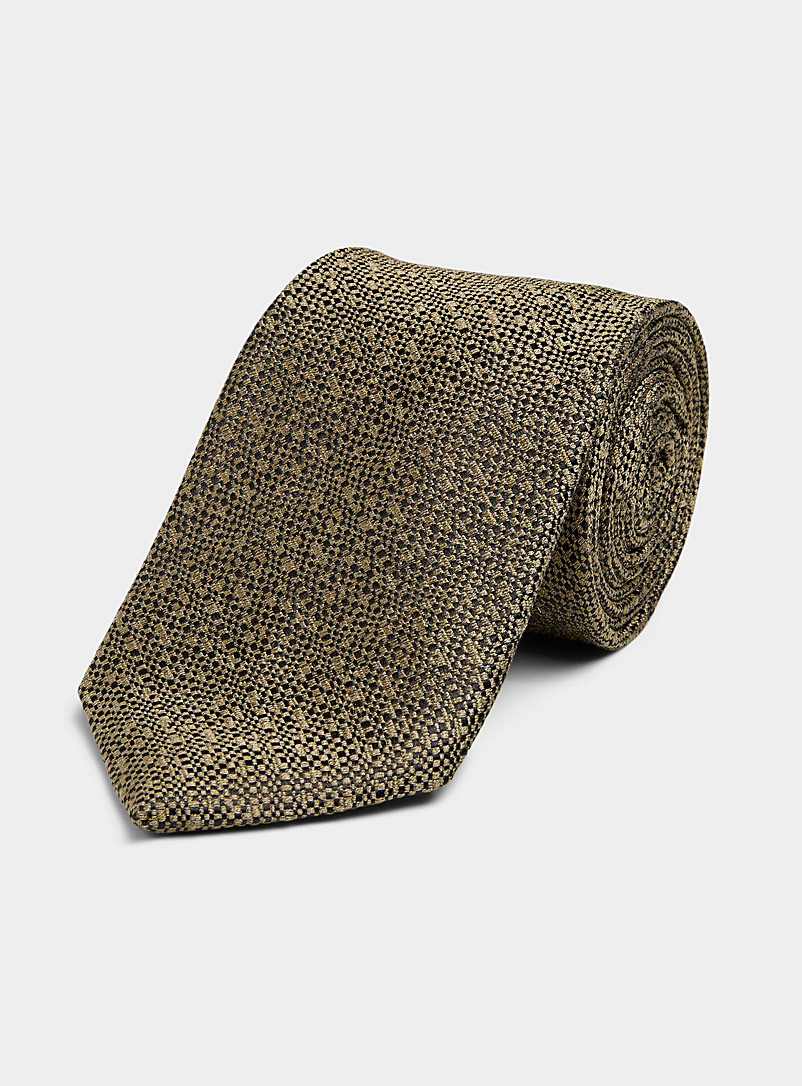 Atkinsons Light Brown Woven playful check tie for men