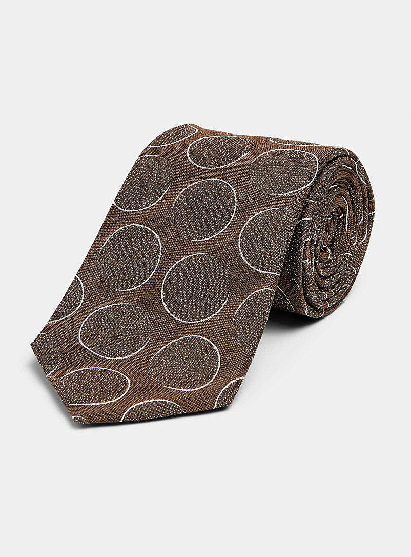 Atkinsons Patterned Brown Coffee-coloured circle tie for men